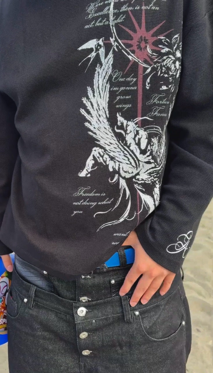 Close-up view of the Fallen Thermal front graphic and sleeve detail